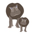 Cartoons Hippo family art flat design element stock vector illustration